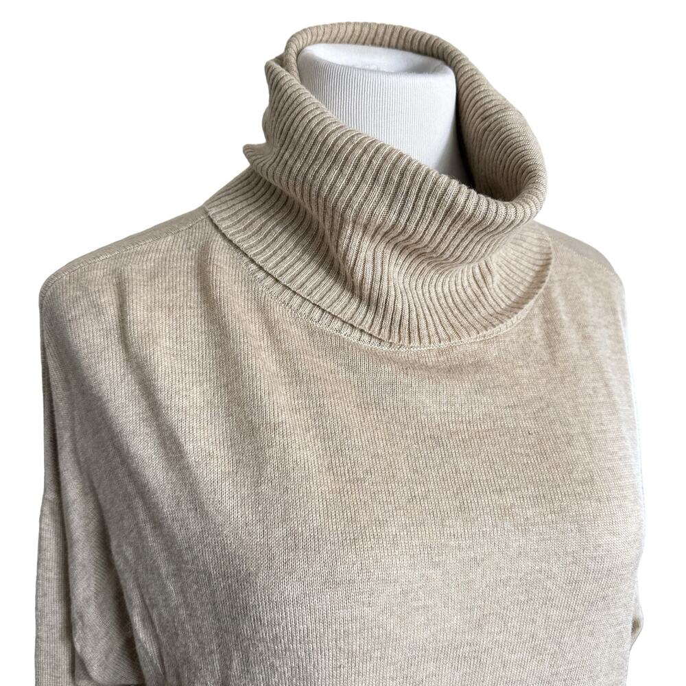 Z Supply Agnes Soft Turtleneck Oversized Pullover Sweater Light Cream Tan Medium - Picture 5 of 16